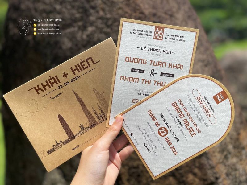 Thiệp cưới và thiệp báo hỷ cùng thiệp vàng cổ điển