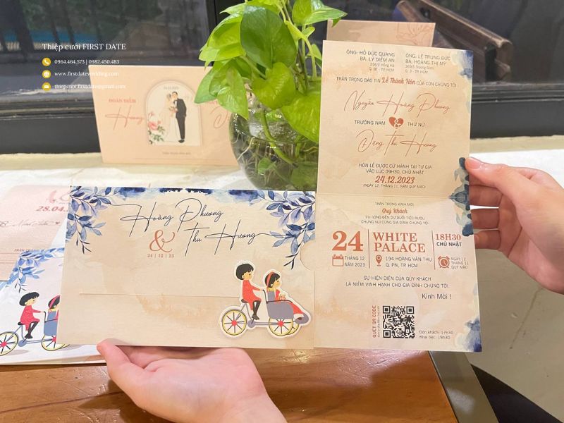 Màu sắc thiệp cưới với thiệp màu xanh dương