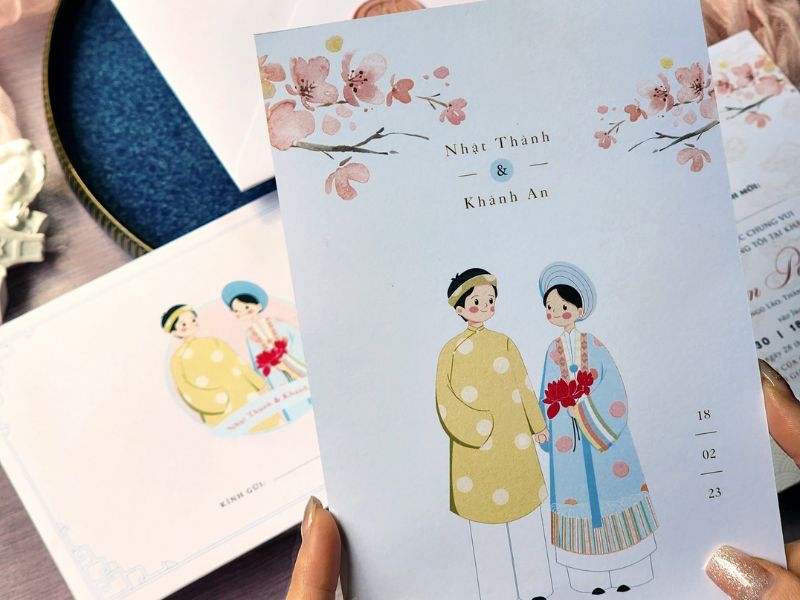 những mẫu thiệp cưới in hoa độc lạ 