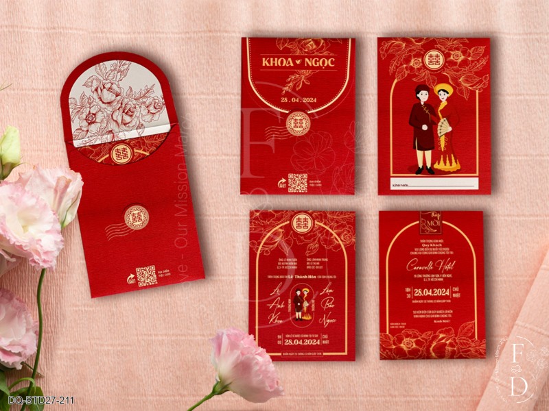 ý nghĩa hình in trên thiệp cưới truyền thống