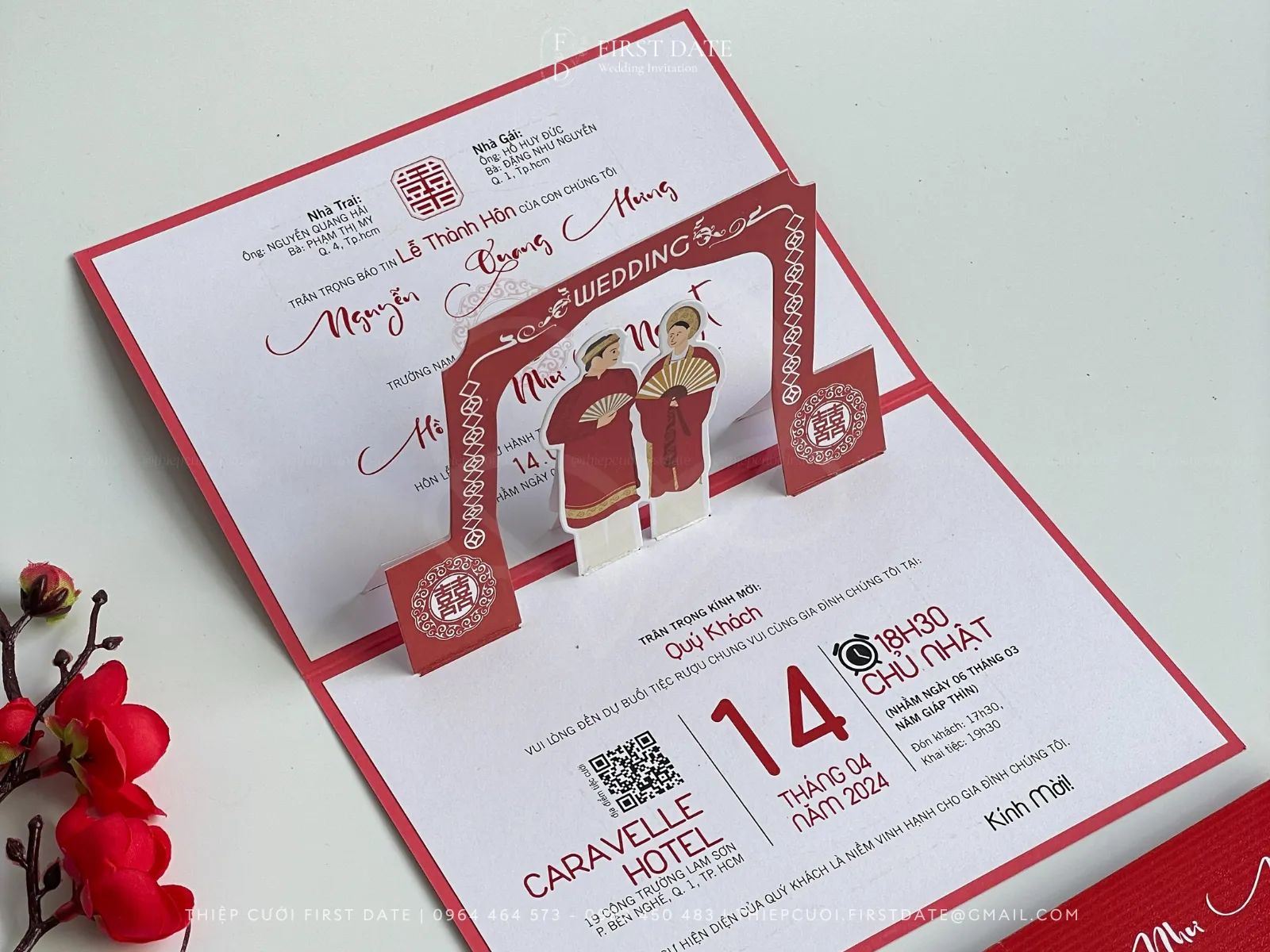 Mẫu thiệp cưới in hình cô dâu chú rể: Tạo nên dấu ấn riêng