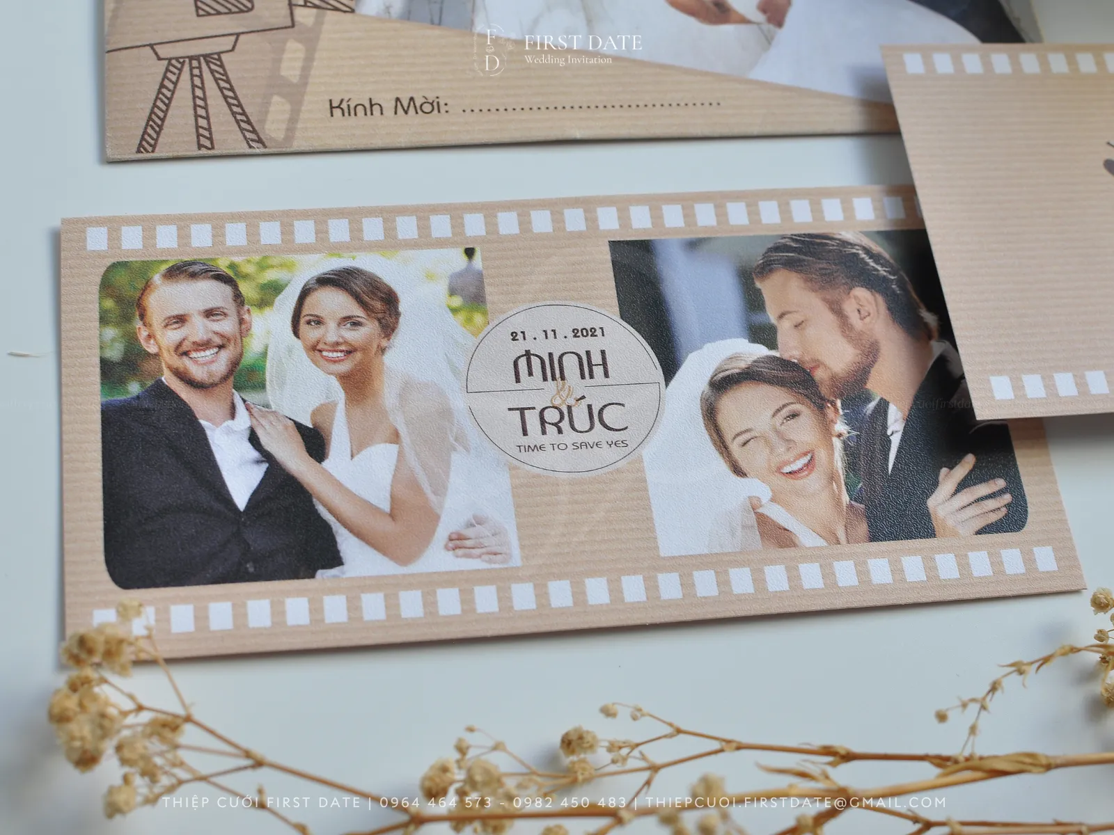 Mẫu thiệp cưới in hình cô dâu chú rể: Tạo nên dấu ấn riêng